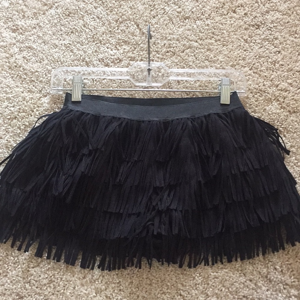 Black fringe shorts
